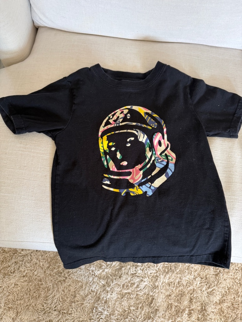 Billionaire Boys Club Black Tee with Multicolor Astronaut Logo